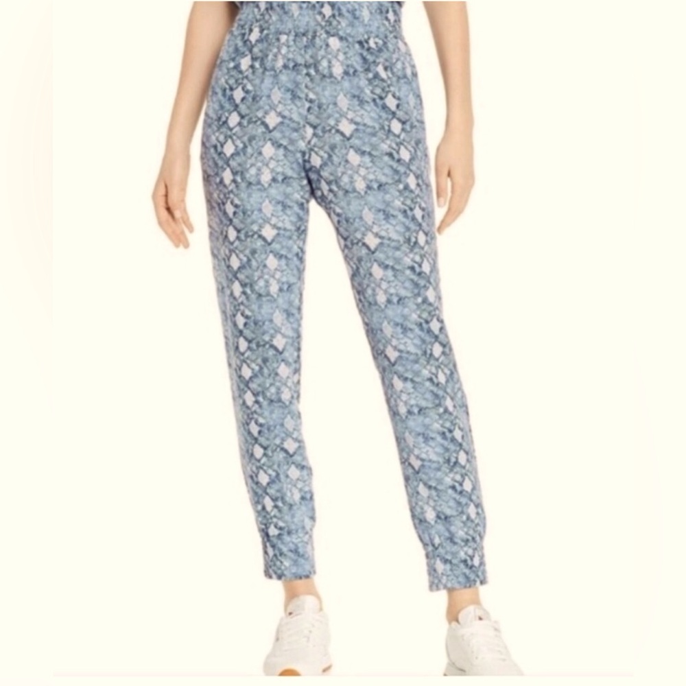 AQUA blue snake print loose-fit joggers SM